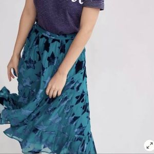 Anthropologie MAEVE Starry Eyed Velvet Skirt